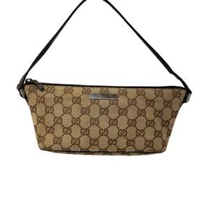 Gucci GG Canvas Vintage Baguette Y2K Shoulder Bag Brown Monogram Small